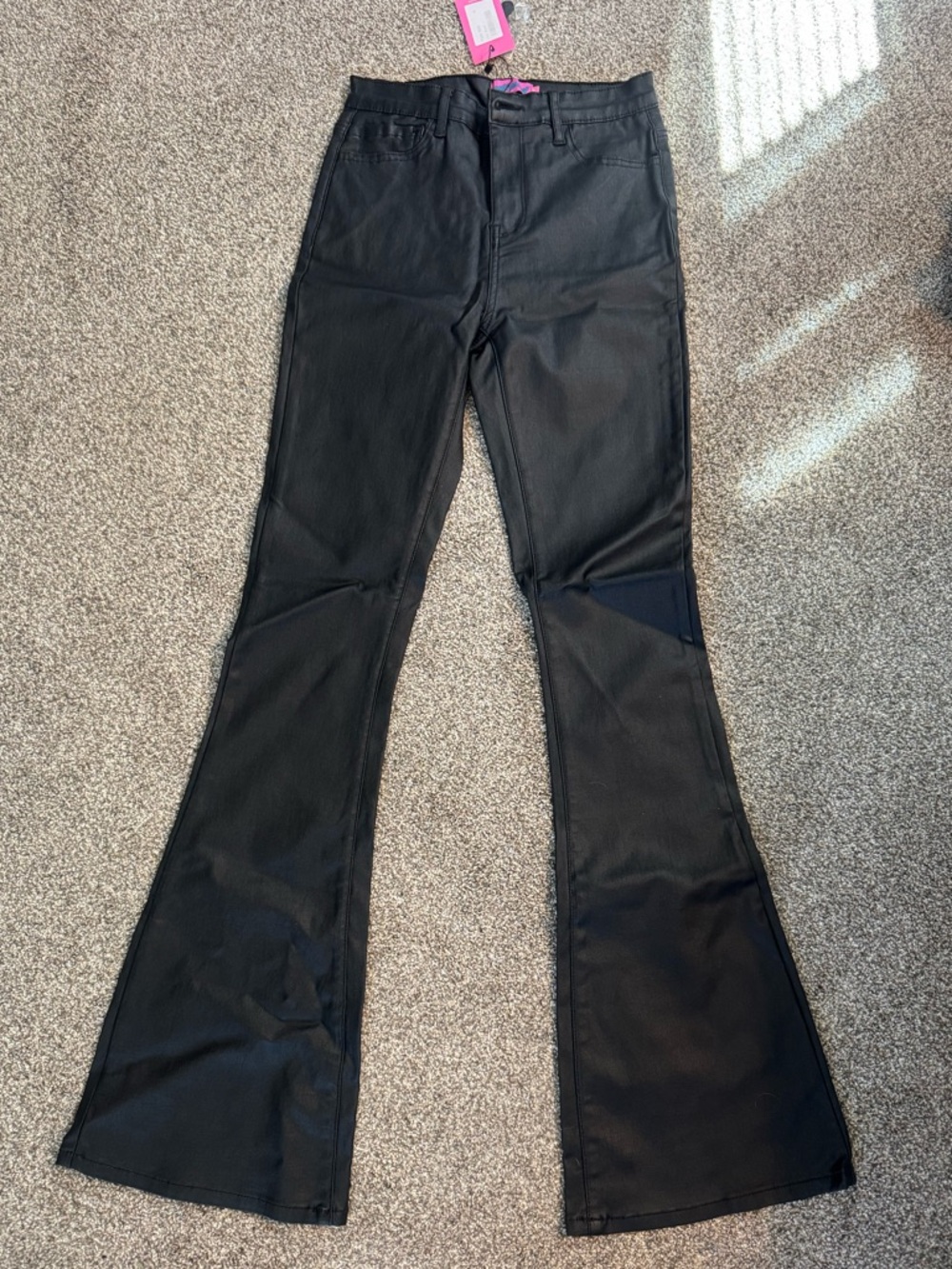 Edikted leather Black Flared Pants